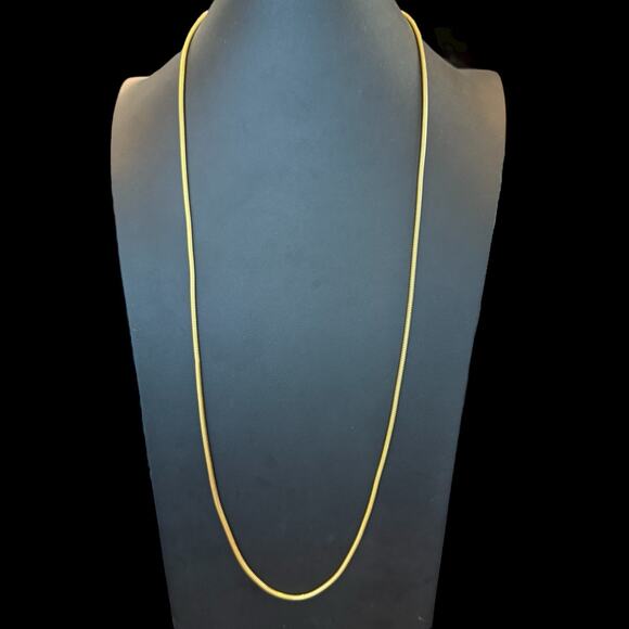 Kenneth Jay Lane KJL Signed Gold Tone Snake Chain Necklace 32” Inch Length - Picture 5 of 5